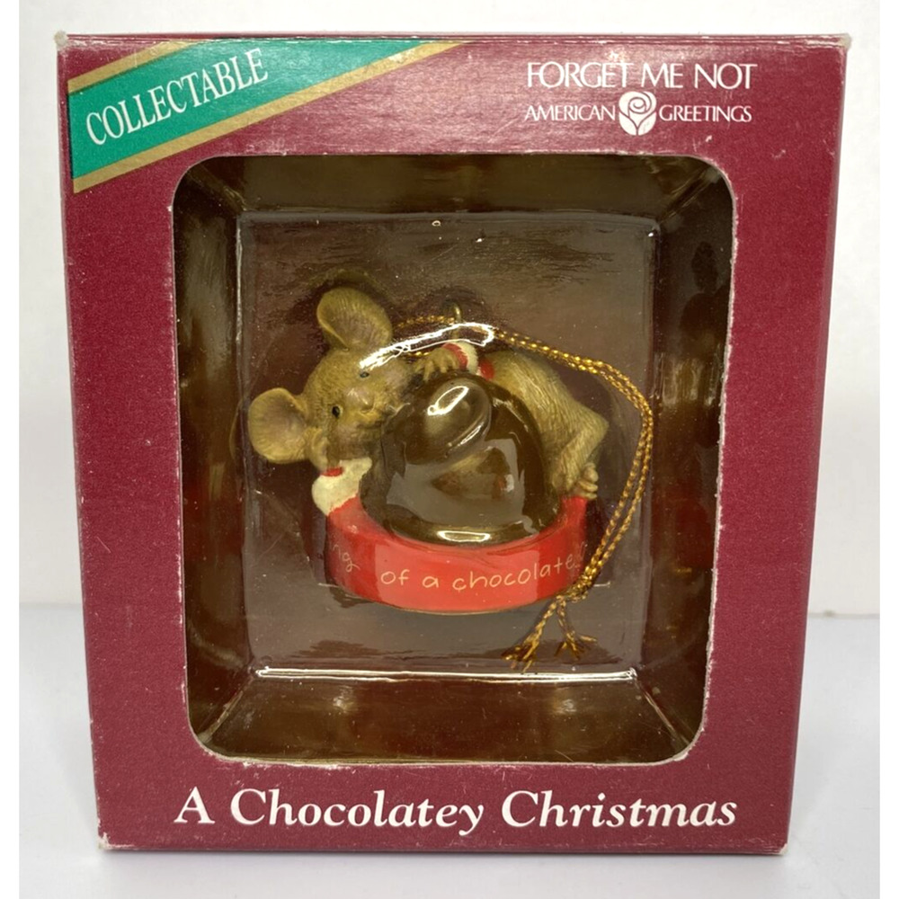 VintageForget Me Not A Chocolatey Christmas American Greetings Ornament SKU U122